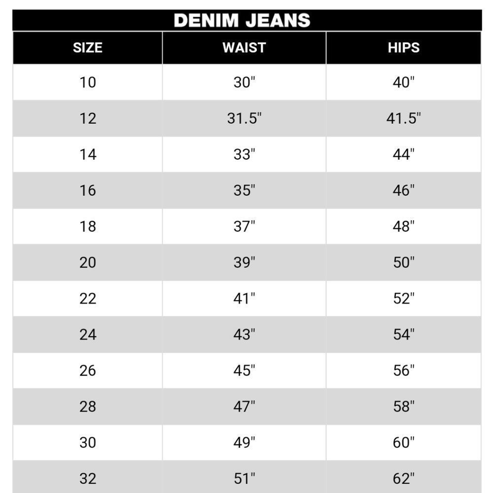 Waist sizes and inseams